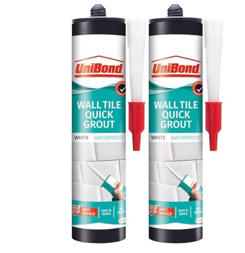 Image of 2 x Ultraforce Quick White Wall Tile Grout – 460g Cartridge – Waterproof & Mould-Resistant – Fast-Setting Grout for Kitchens & Bathrooms