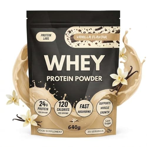 Image of Protein Labs Whey Protein Powder – Fast Absorbing Whey Protein for Muscle Building & Recovery, 24g Protein Per Serving, Low Calorie Protein Shake, 20 Servings (640g) (Vanilla)