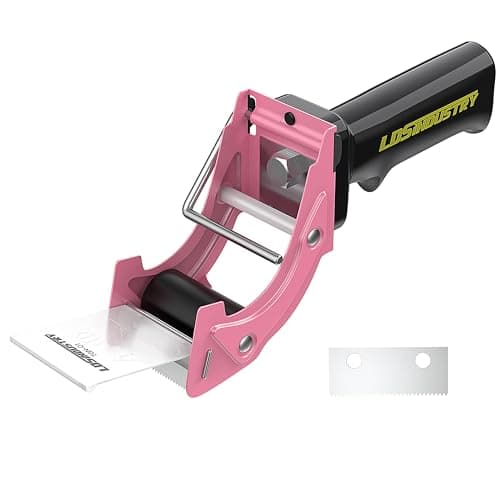 Image of Rapid-Replace Packing Tape Dispenser Gun with Extra Blade by LDS Industry, 2 in (50mm) Lightweight Ergonomic Industrial Heavy Handheld Duty Tape Cutter for Carton, Packaging and Box Sealing, Orange