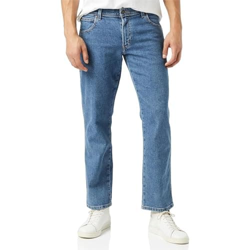 Image of Wrangler Herren Durables Regular Fit Jeans, Stonewash, 36W / 30L