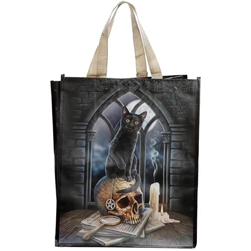 Image of Puckator Lisa Parker Spirits of Salem Cat Reusable Shopping Bag - Shoulder Bags - Handbags for Women - Canvas Tote Bags for Women - Hand Bag - Large Ladies Bags - Aesthetic Stuff - Big Foldaway Bag