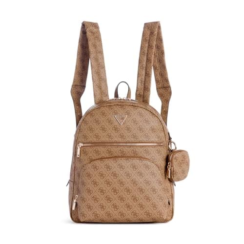 Image of GUESS Women's Power Play, Large Tech Backpack, Latte Logo, One size
