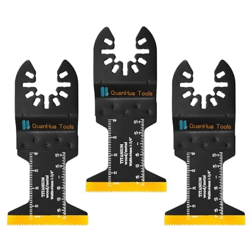 Image of SULIVES Titanium Oscillating Multi Tool Blades Extra-Long Reach 3 Pack, Premium Blades for Cutting Metal Nails Screws Wood and Plastic
