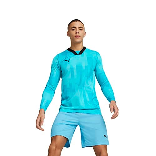 Image of Puma Mens Teamtarget Goal Keeper Long Sleeve Jersey, Bright Aqua, Medium