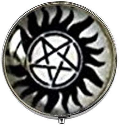 Image of Supernatural Anti-Possession Tattoo - Art Photo Pill Box - Charm Pill Box - Glass Candy Box, 40, Silver