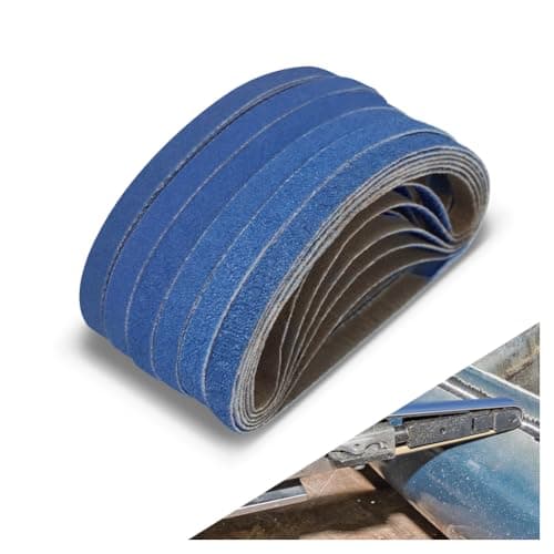 Image of 10 x 330 MM Sanding Belts, 36 Pcs Assorted Grits (60/80/100/120/180/240), Zirconia Sanding Belts for Metal Polishing, Woodworking, Derusting