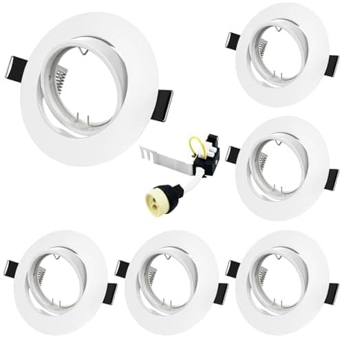 Image of Allesgute 6X Downlights Bezel GU10 Recessed Ceiling Spotlights Round White Down Lights Fittings Tilt with Lamp Holder 240V for Indoor Use