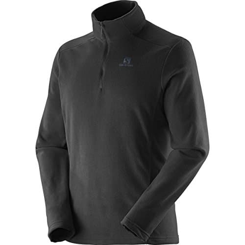 Image of Salomon Men's Panorama Half Zip Mid Layer Jacket, Black, Medium
