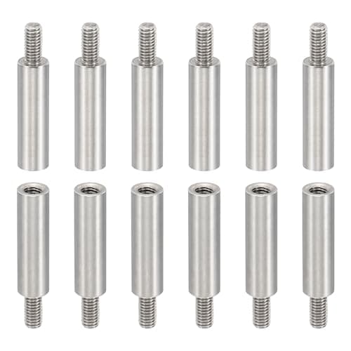 Image of PATIKIL 12pcs M3 Standoffs, M3 18+6mm Spacer Standoffs Steel Threaded Standoffs Screws Kit 3mm ID 5mm OD Metric Male Female Thread Adapters for Circuit Board PCB RC Drones Motherboard