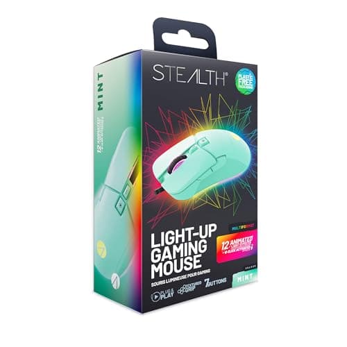 Image of STEALTH Pastel Green LED Light-Up 7-Button Gaming Mouse - Comaptible with Gaming Consoles and PC