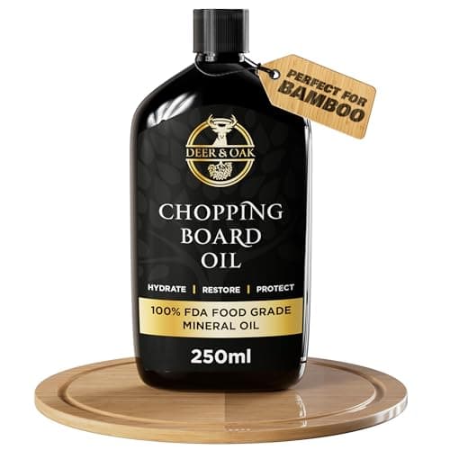 Image of Deer & Oak - 250ml Premium Food Safe Mineral Oil for Chopping Boards, Butchers Block, Wood & Slate Oil - 100% Food Grade