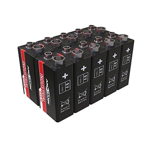 Image of ANSMANN 9V Industrial Alkaline Batteries [Pack of 10] Long Lasting High Capacity Square 9V E-Block Battery For Household Appliances and Industrial or Laboratory Equipment