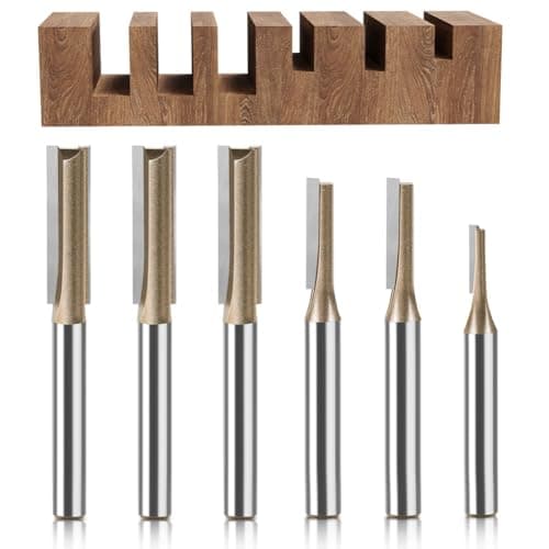 Image of WSOOX 6PCS PRO Straight Router Bits 1/4 Shank Double Flute Straight Bit Set Ø3mm,4mm,5mm,6mm,7mm,8mm.