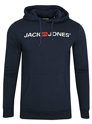 Image of Jack & Jones Jjecorp Logo Men's Hoodie Noos, Blue (Navy Blazer Detail: Reg Fit), X-Large