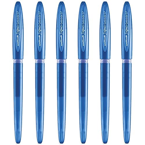 Image of uni-ball Signo UM-170 Gelstick Gel Rollerball Pen - 0.7mm Tip - Blue Ink - Pack of 6