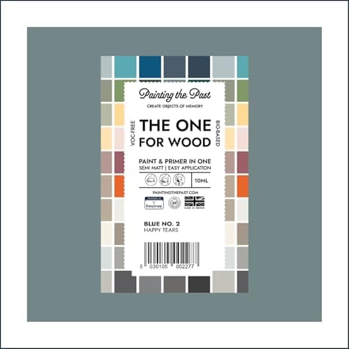 Image of The One for Wood Paint & Primer 10ml (Sample) Blue No. 2 Happy Tears | Semi Matt Finish, Bio-Based & VOC-Free Formula for Wooden Furniture & Surfaces | Durable & Easy Indoor Home Decorating