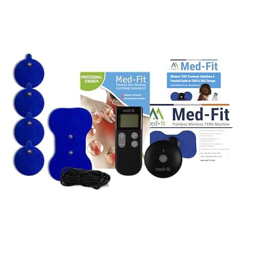 Image of Med-Fit Wireless Rechargeable TENS Machine, Does not Require Leads, The Wireless Tens Module Gives Instant and targeted Pain Relief for Back, Neck, Shoulder, Sciatica, Endometriosis, Period Pain