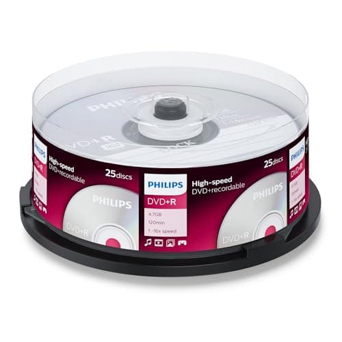 Image of Philips DVD+R DR4S6B25F/00 - blank DVDs (4.7 GB, DVD+R, 120 min, 16x)