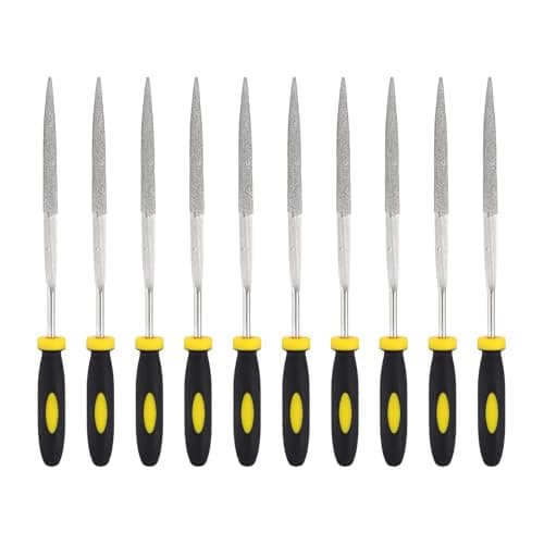 Image of sourcing map 10Pcs Diamond File 3 x 148mm 120 Grit Diamond Needle Narrow Flat Files for Metal Glass Wood Stone Grinding Polishing Engraving