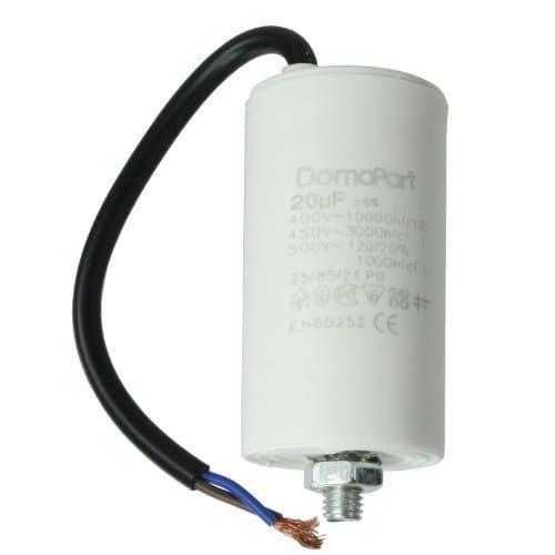 Image of First4spares Universal Microfarad Start Run Motor Capacitor MFD 20UF Flying Lead Cable Connector (400V, 450V, 500V)