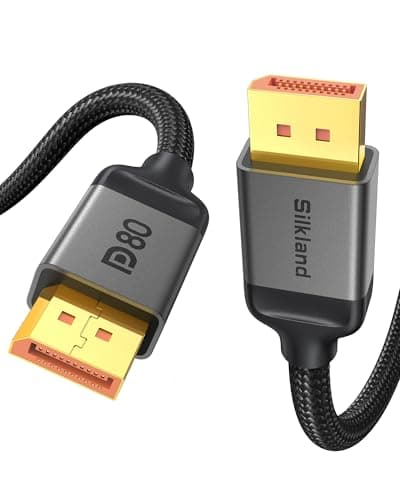 Image of Silkland 80Gbps DisplayPort Cable 2.1 5M, [8K@240Hz, 4K@960Hz 480Hz 360Hz 240Hz] Braided DP 2.1 to DP Cable, HDR HDCP DSC 1.2a Display Port Compatible FreeSync G-Sync Graphics Cards 5090 7900XTX