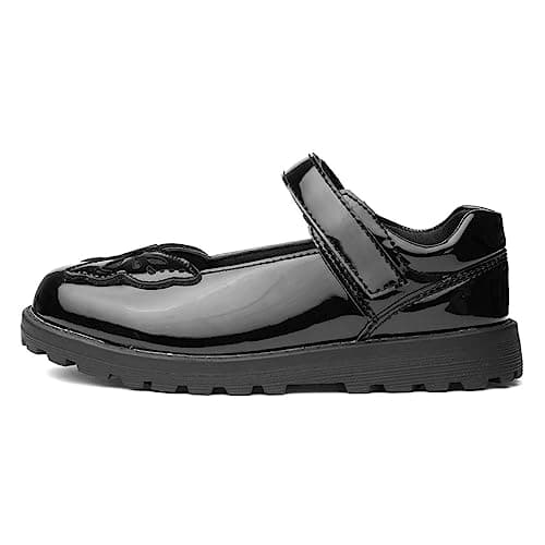 Image of Walkright Lori Girls Black Patent School Shoe - Size 2 UK - Black