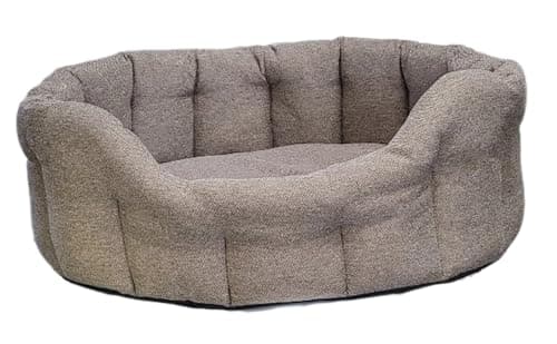 Image of P&L Country Dog Beds Premium Orkney Tweed Oval Dog Beds, 4 colour and 4 sizes (Brown, Intermediate)
