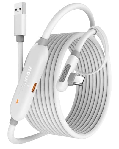 Image of Maxonar VR Charging Link Cable 5m (Next-Gen Chip) USB C Cable Compatible with Meta Quest 3S/Quest 3/Oculus Quest 2/Pico 4 and PC VR Headset Steam VR Accesorios 5Gbps High Speed USB 3.0 (White)