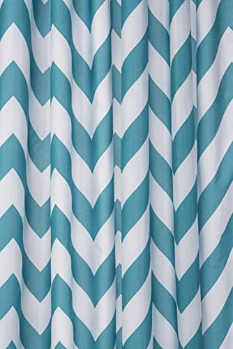 Image of Croydex Aqua Chevron Textile Shower Curtain with Hygiene 'N' Clean, 1 x 180 x 180 cm
