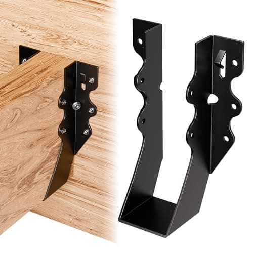 Image of 25 Pcs Black 2x6 Joist Hangers for Wood, Rafter Brackets, face Mount 2x6 Joist Hangers, Hurricane Ties Brackets for Shed/Barn/Coop/Porch/Truss, Structurally Sound and Aesthetically Pleasing