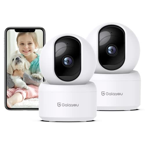 Image of GALAYOU 2K WiFi Pet Camera, Home Security Camera Indoor for Dog, Cat, Baby Monitor Camera, 360° Wireless, Motion Tracking, Night Vision, 2-Way Audio, G2 (2P)