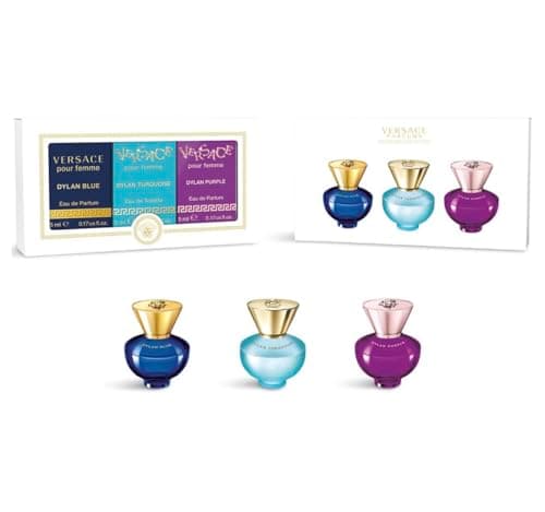 Image of Versace Women's Trio Miniature Collection 3 x 5ml (Dylan Purple & Turquoise EDP/EDT)