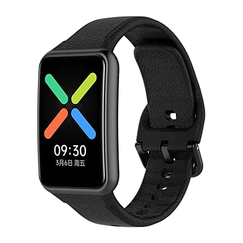 Image of BoLuo Smart Watch Strap compatible for Oppo Watch Free Band, Sport Genuine Silicone WatchBand Loop, Replacement Bracelet Wristband Wrist Strap for Oppo Watch Free Accessories (black)