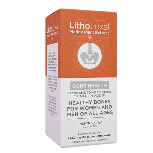 Image of LithoLexal Bone Health 60 Tablets (1 Month Supply) Food Supplement, containing Plant-Based Calcium, Magnesium and Vitamin d