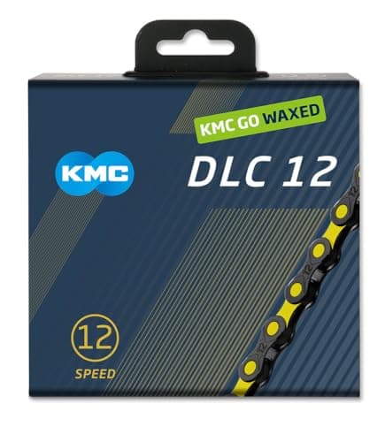 Image of KMC | Wax 12-Speed DLC12 Series High-Performance Bicylce Chain | for Road/Mountain/Gravel | Shimano, SRAM, and Campagnolo Compatible | Missing Link Included | Yellow