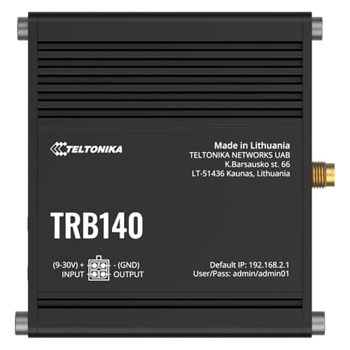 Image of Teltonika TRB140 Industrial IoT Gateway, 4G LTE Cat 4, 3G, 2G, Gigabit Ethernet, Compact Design, Remote Management