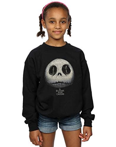 Image of Disney Girls Nightmare Before Christmas Jack's Eyes Sweatshirt Black 5-6 Years