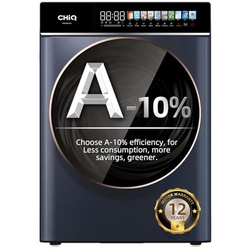Image of CHiQ CW106581AXU Washing Machine, 10kg, 1400rpm, BLDC Inverter Motor, 12 Washing Cycles, Steam Care, LED Touchscreen, Grey
