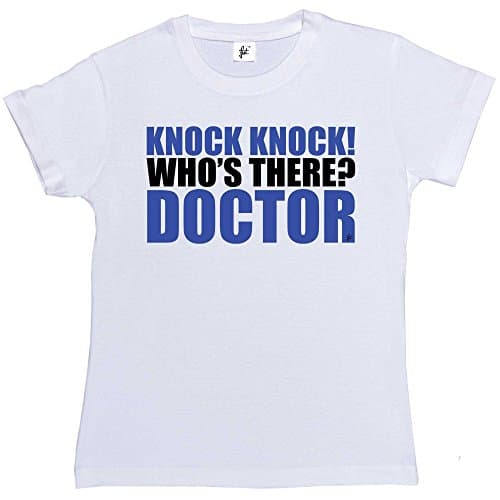 Image of Fancy A Snuggle Knock Knock Who's There? Doctor Geek Gallifrey Womens Boyfriend Fit T-Shirt White Medium