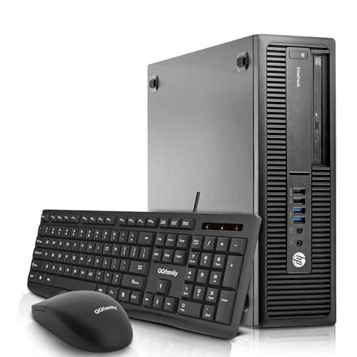 Image of HP EliteDesk 800 G1 SFF Desktop Computer PC, Intel Core i3-4130, 8GB RAM, 256GB SSD, WiFi, Bluetooth, US Keyboard, Windows 11 Pro (Renewed)