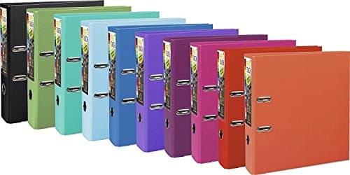Image of Exacompta - Ref 53384E - Prem'Touch PP Lever Arch File - 320 x 300mm in Size, 2 Rings, Can Hold A4+ Documents, 80mm Spine, 80mm Rings, FSC-Certified - Assorted Colours (Pack of 10)