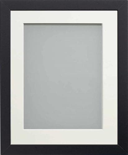Image of Frame Company Allington Black Photo Frame with Off-White Mount, A4 for 9x6 inch, fitted with perspex