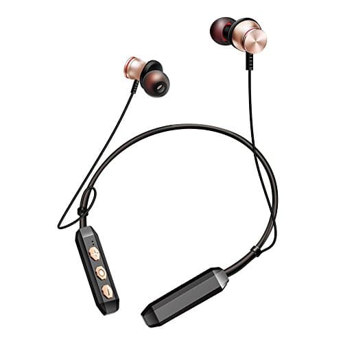 Image of Yowablo Headphones Headset Earphones Bluetooth Bluetooth Headphones Wireless Sports Headphones Neck Band Headset with Microphone Gold
