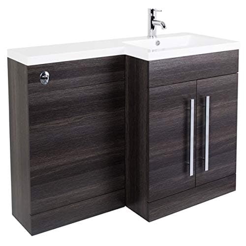 Image of Aquariss Designer RH Grey Combi Bathroom Furniture Vanity Unit with Basin - No Toilet Pan