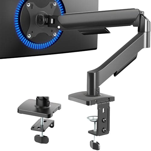 Image of VIVO Single Monitor Stand, Fully Adjustable Arm for 17 to 32 inch Screen, Mechanical Articulating Desk Mount, Gaming and Office Setups, VESA 75x75, 100x100, Max 19.8 lbs, Classic, Black, STAND-V001O