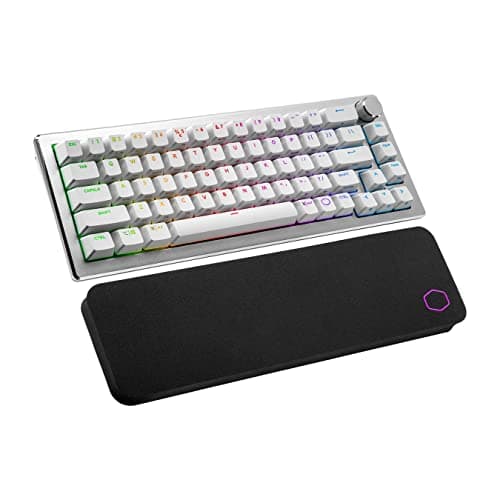 Image of Cooler Master CK721 65% Hybrid Wireless 2.4GHz/Bluetooth Silver/White Mechanical Gaming Keyboard, Linear Red Switches, Customizable RGB, Ergonomic Design, 3-Way Dial (CK-721-SKTR1-US)