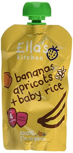 Image of Ella's Kitchen Stage 1 From 4 Months Organic Banana and Apricot Baby Rice (Pack of 7), 120 g