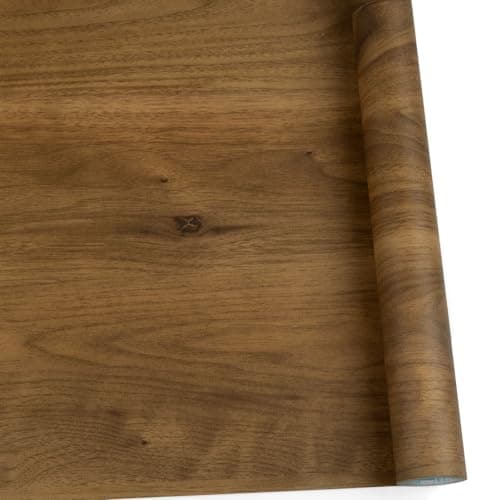 Image of Abyssaly Vinyl Wrap Self Adhesive Wallpaper, Brown Wood Effect Sticky Back Plastic Roll, Peel and Stick Wallpaper for Kitchen Furniture Worktop Wall Cupboard 90cm x 600cm