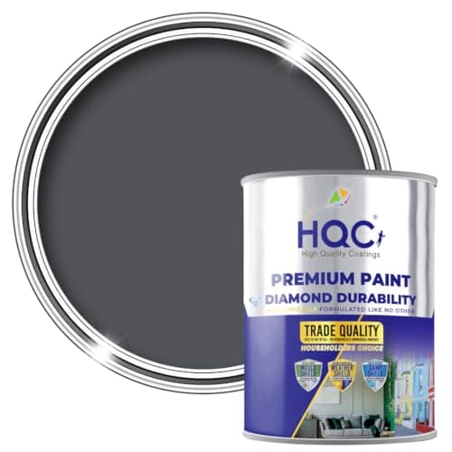 Image of HQC Satin Wood & Wall Paint - Satin Classic Grey - 1 Litre - Quick Dry Luxury Satin Finish For All Walls, Furniture, Kitchen Cupboards, Doors, Trims, Wooden Barristers & Décor