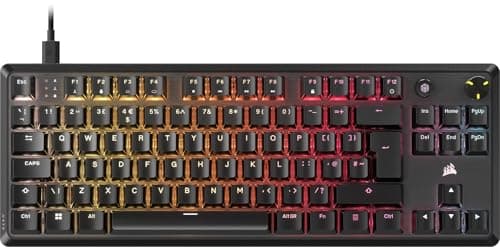 Image of Corsair K70 CORE TKL RGB Tenkeyless Mechanical Gaming Keyboard – Pre-Lubricated MLX Red v2 Linear Switches – Dual-Layer Sound Dampening – ABS Double-Shot Keycaps – QWERTY UK – Black
